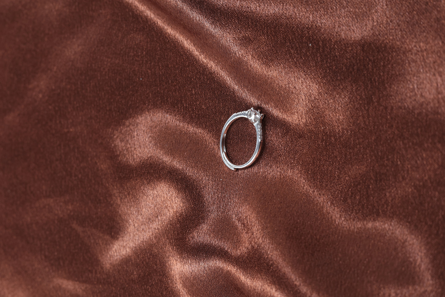 925 Silver Adjustable Solitaire Crystal Ring