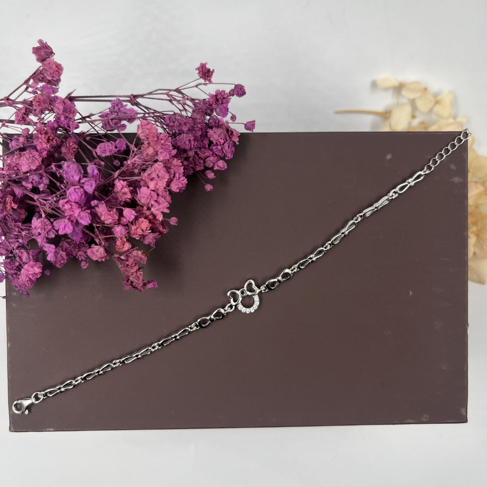 Cute Bow Charm Bracelet | 925 Silver Hallmarked Bracelet