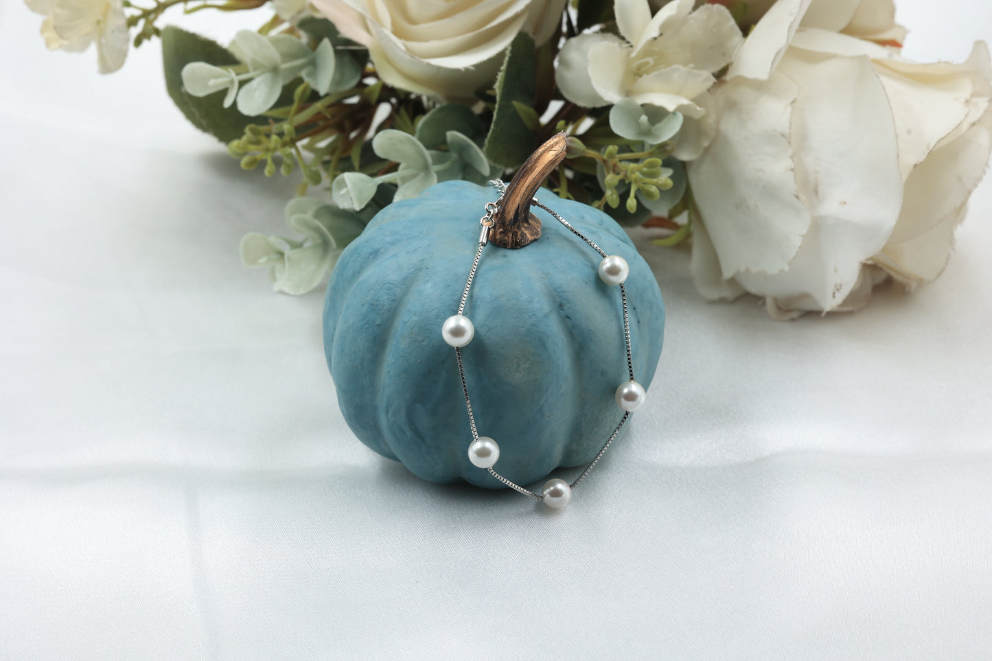 925 Silver Pearl Adjustable Bracelet