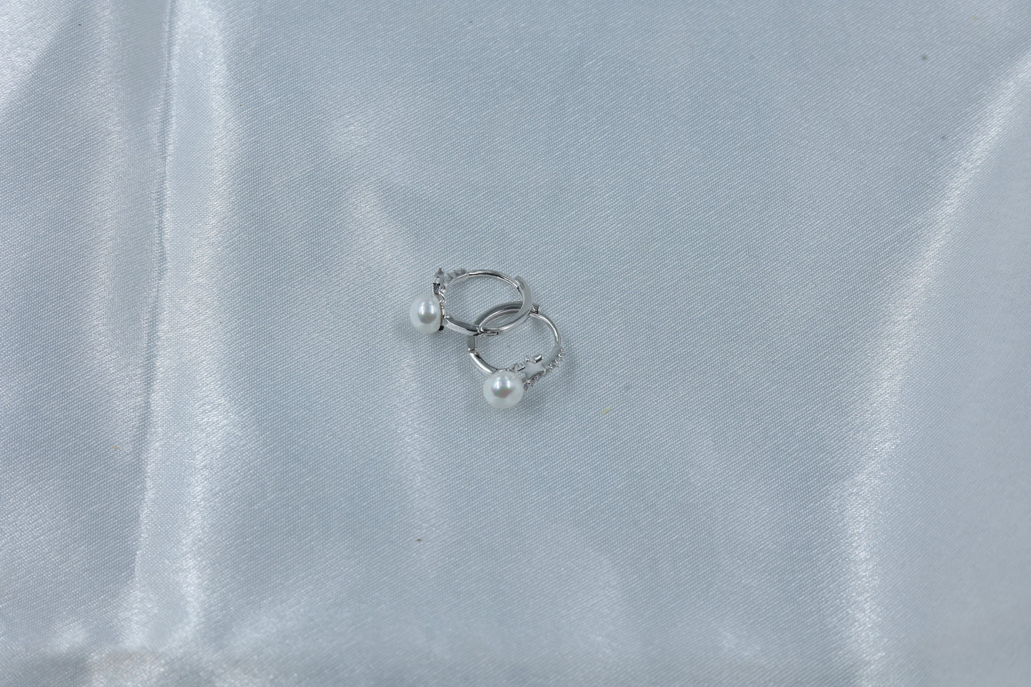 Pearl Silver Baliyan | Minimal Hoop Earrings | 925 Sterling Silver Hallmarked