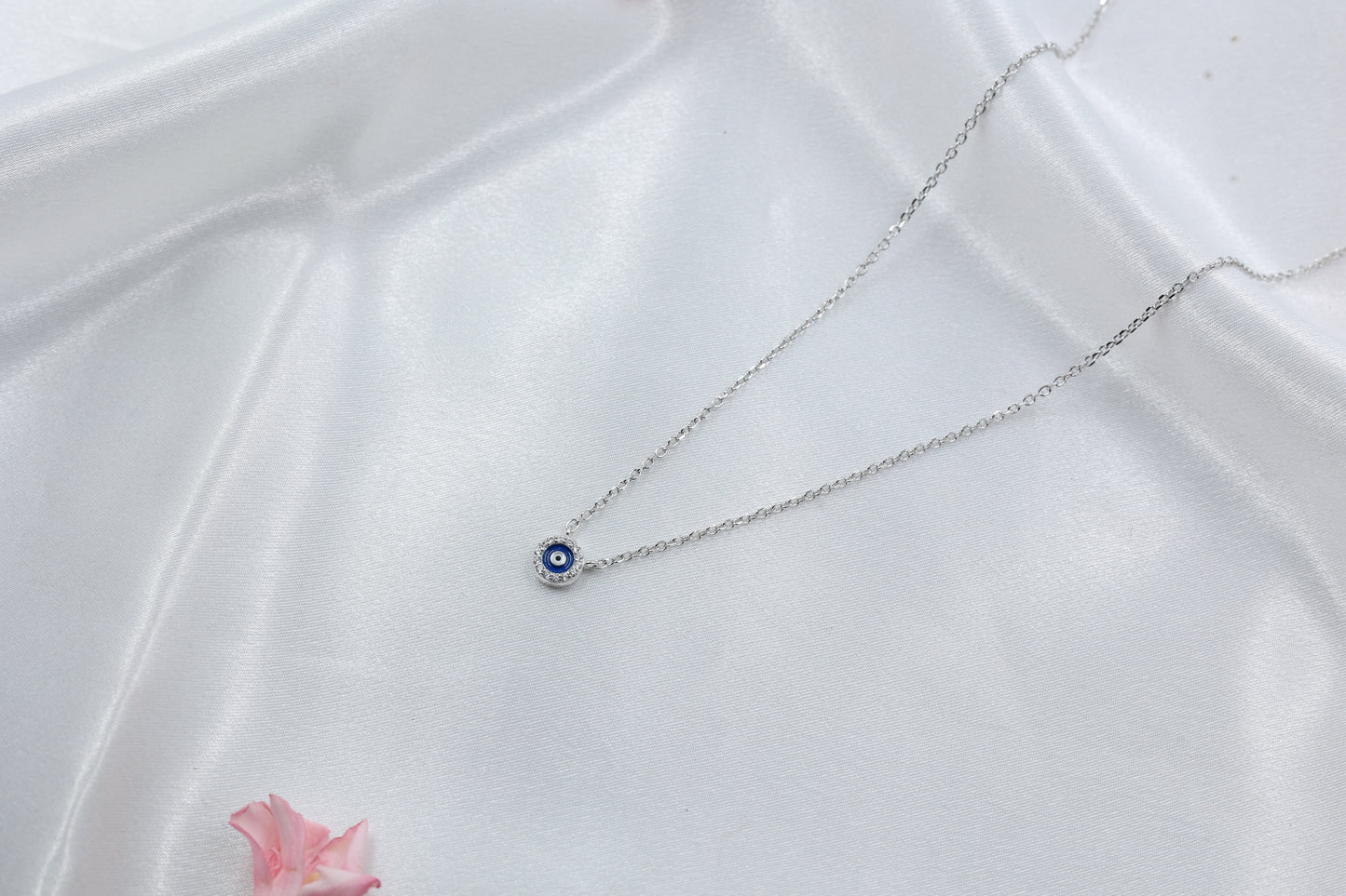 Blue Evil Eye Silver Necklace | 925 Hallmarked Silver Pendant