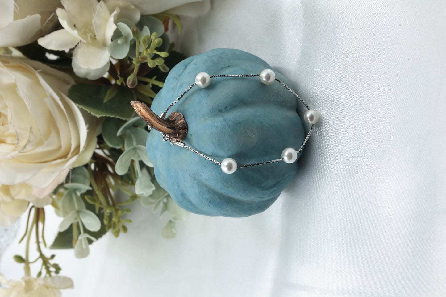 925 Silver Pearl Adjustable Bracelet
