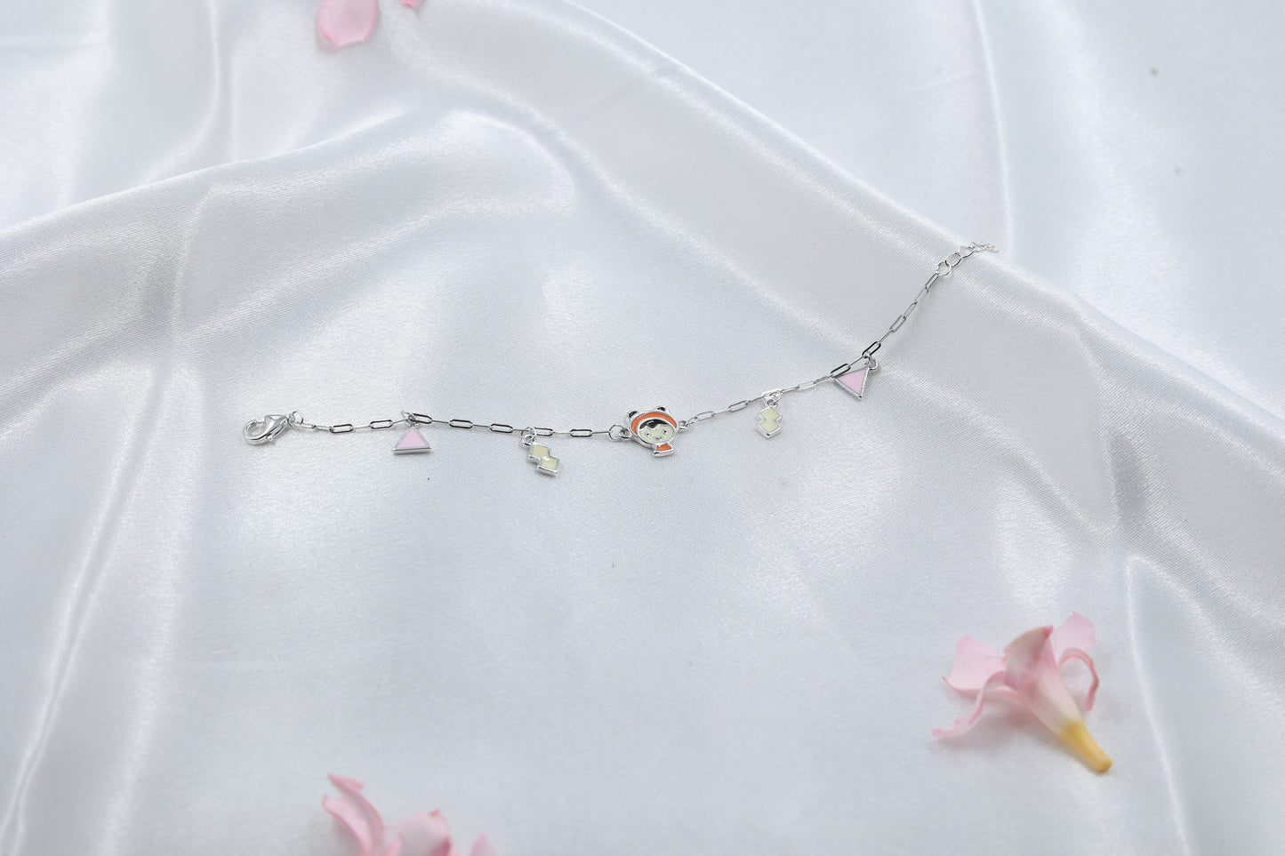 Cute Cartoon Kids Bracelet | 925 Hallmarked Silver Adjustable Chain