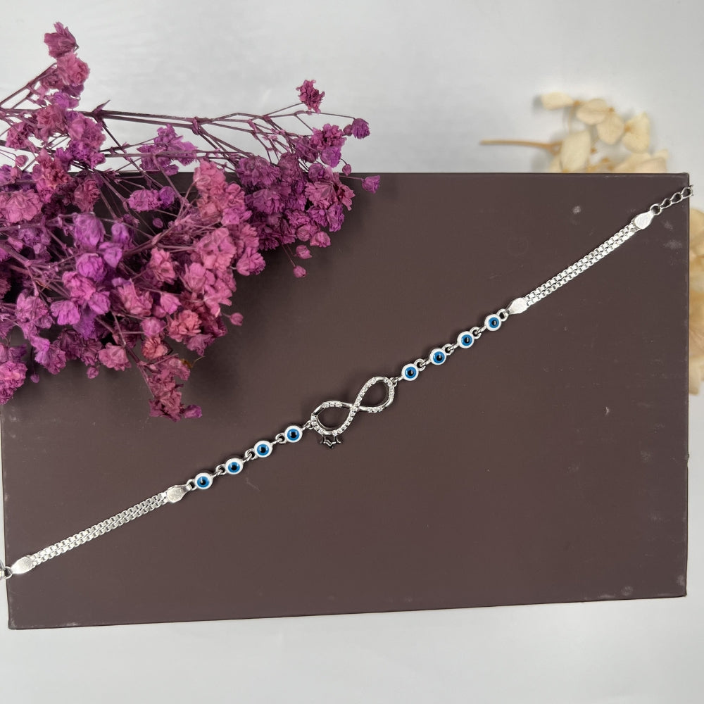 Infinity Evil Eye Bracelet | 925 Silver Hallmarked Bracelet