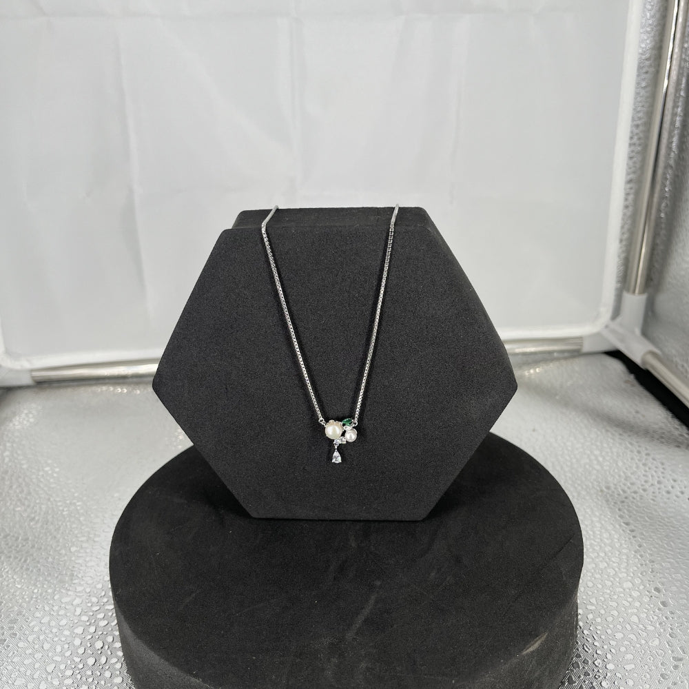 Elegant Pearl Drop Charm Pendant Necklace | 925 Hallmarked Silver