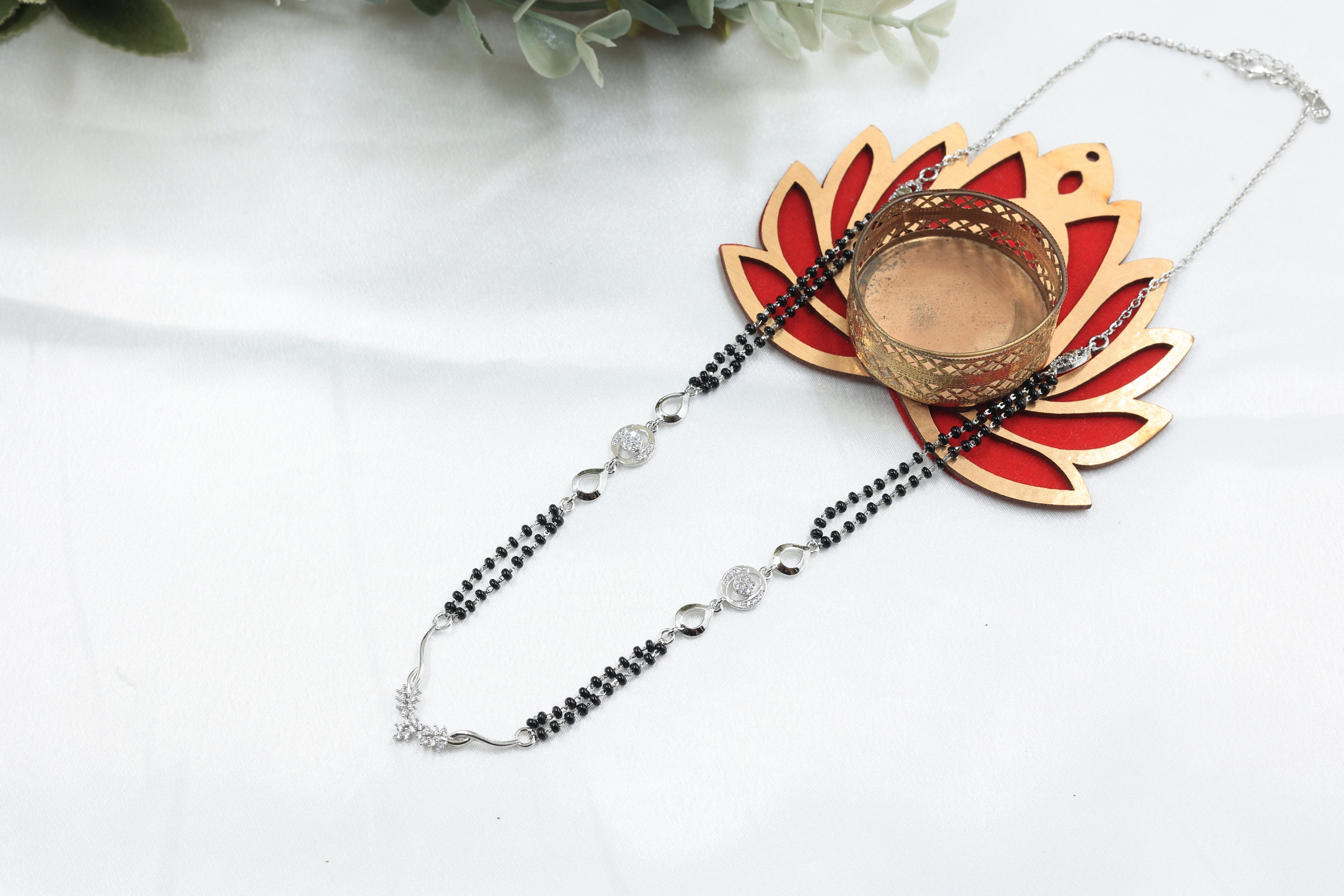 Designer Silver Mangalsutra for Women | 925 Hallmarked Silver Black Beads Chain