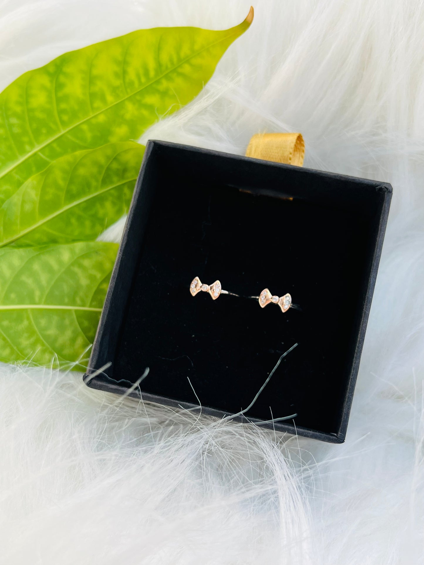 Cute Bow Rose Gold Silver Toe Ring | 925 Silver Hallmarked Adjustable Bichhiya