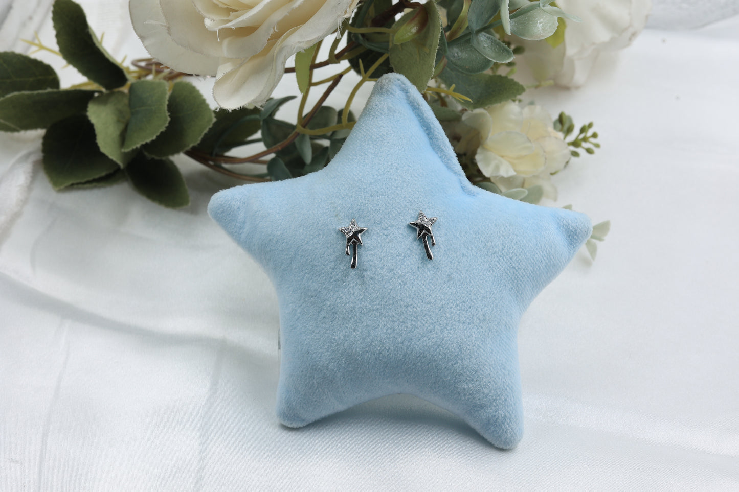 Twinkling Star Silver Stud Earrings | 925 Hallmarked Sterling Silver