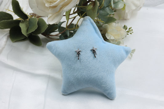 Twinkling Star Silver Stud Earrings | 925 Hallmarked Sterling Silver