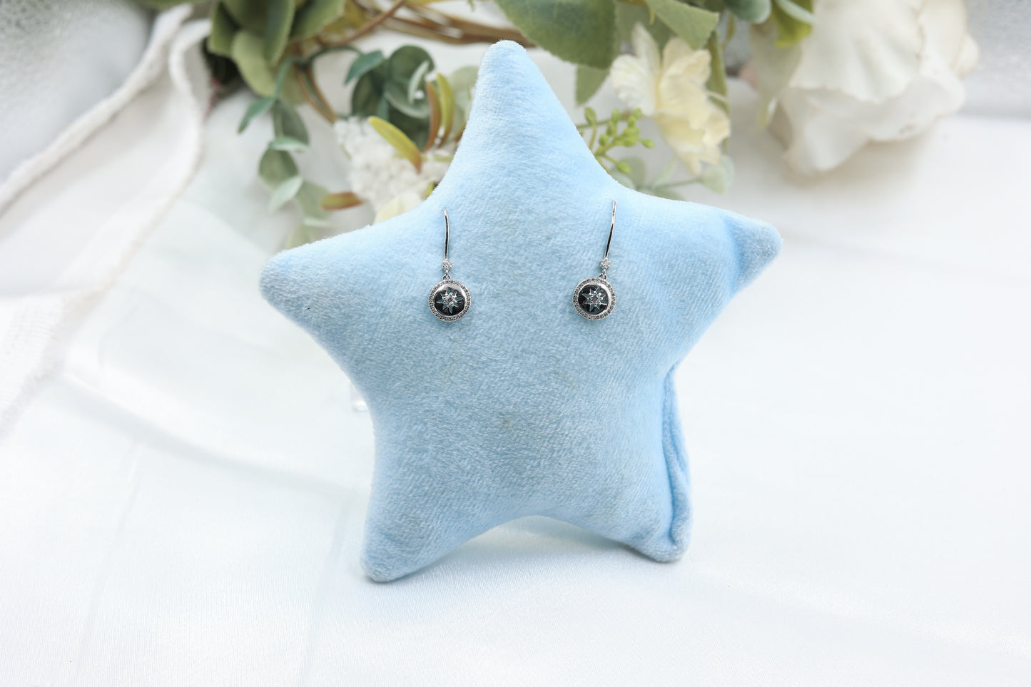Celestial Star Drop Silver Earrings | 925 Hallmarked Sterling Silver