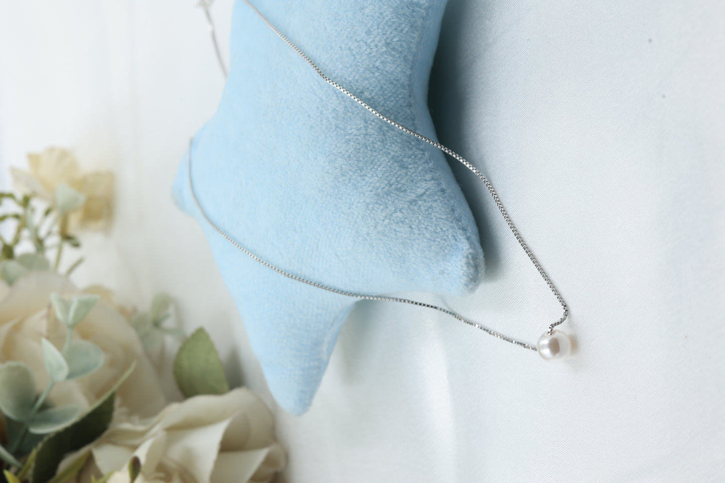 925 Silver Pearl Pendant Chain | Hallmarked Sterling Silver Minimal Necklace