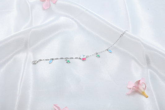 Cute Cupcake & Star Kids Bracelet | 925 Hallmarked Silver Adjustable Chain