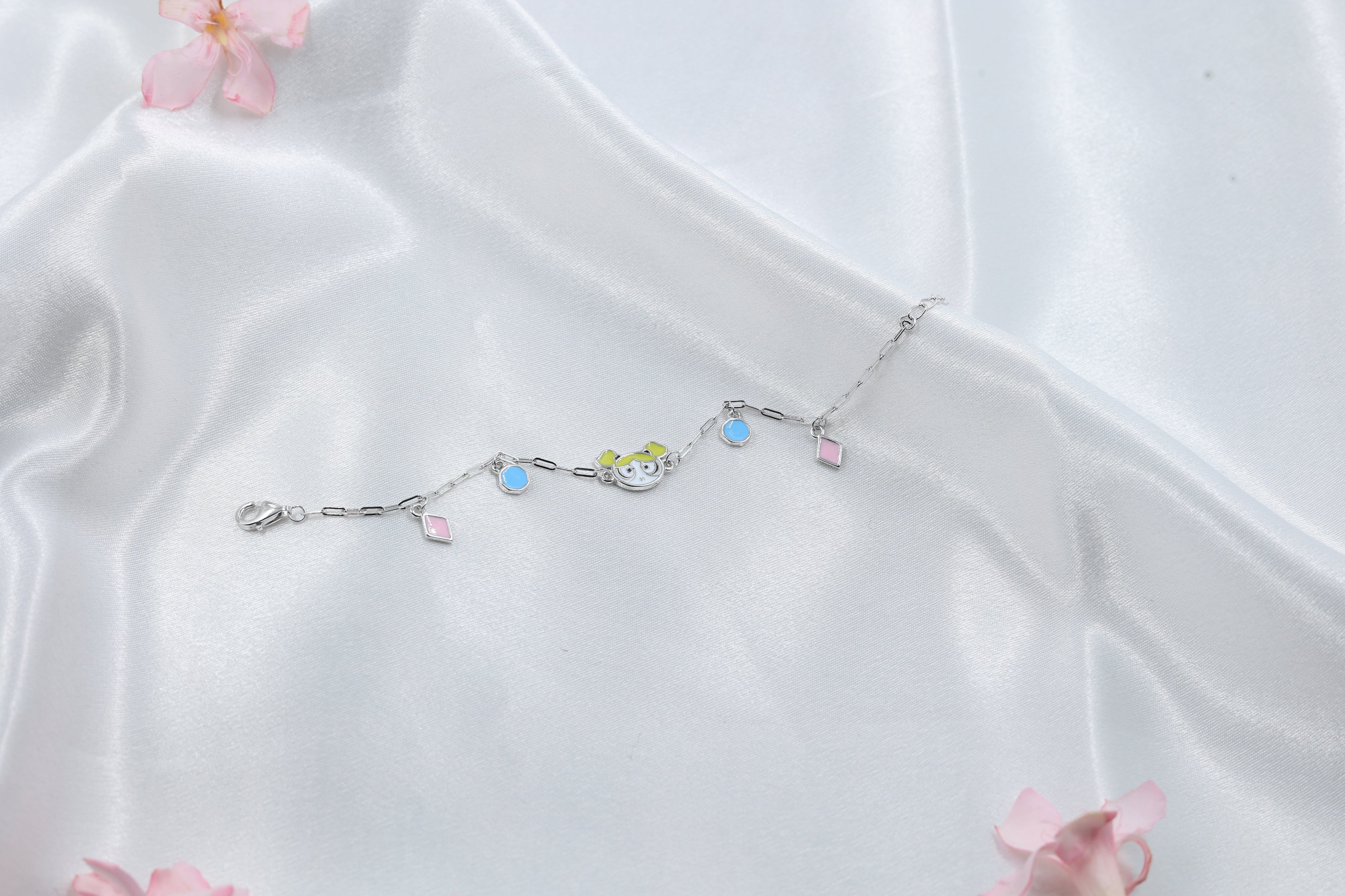 Cute Cartoon Kids Bracelet | 925 Hallmarked Silver Adjustable Chain