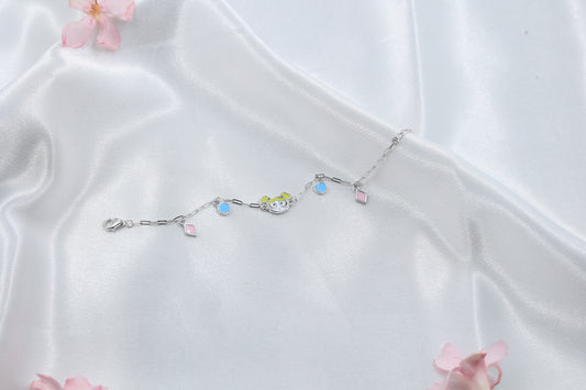 Cute Cartoon Kids Bracelet | 925 Hallmarked Silver Adjustable Chain
