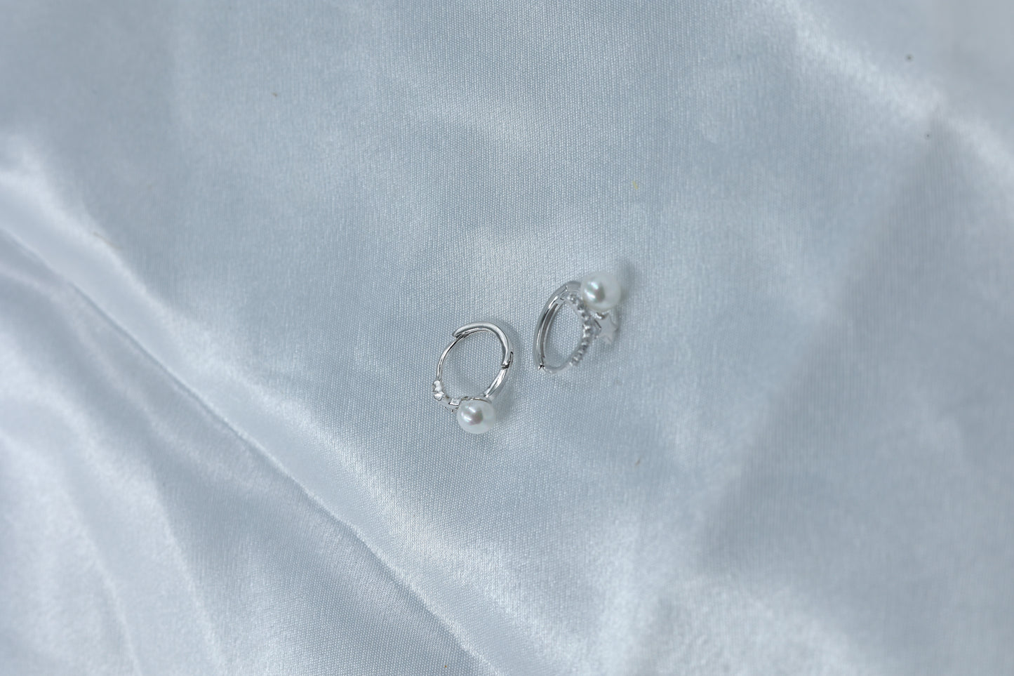 Pearl Silver Baliyan | Minimal Hoop Earrings | 925 Sterling Silver Hallmarked
