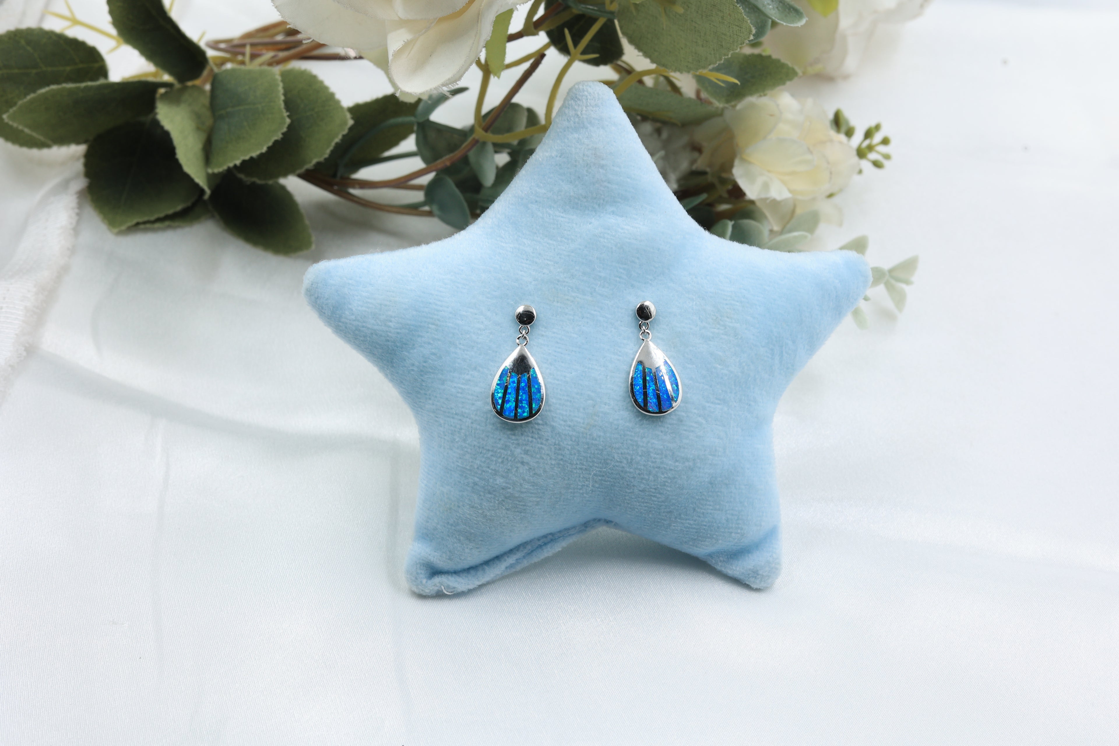Ocean Glow Teardrop Silver Earrings | 925 Hallmarked Sterling Silver