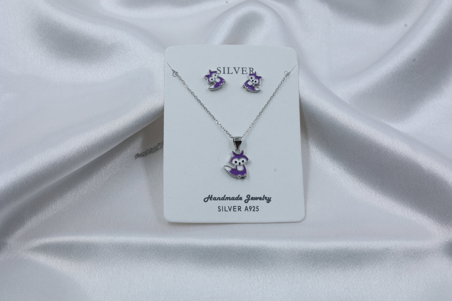 925 Silver Kids Unicorn Pendant Set | Hallmarked Sterling Silver Necklace & Earrings