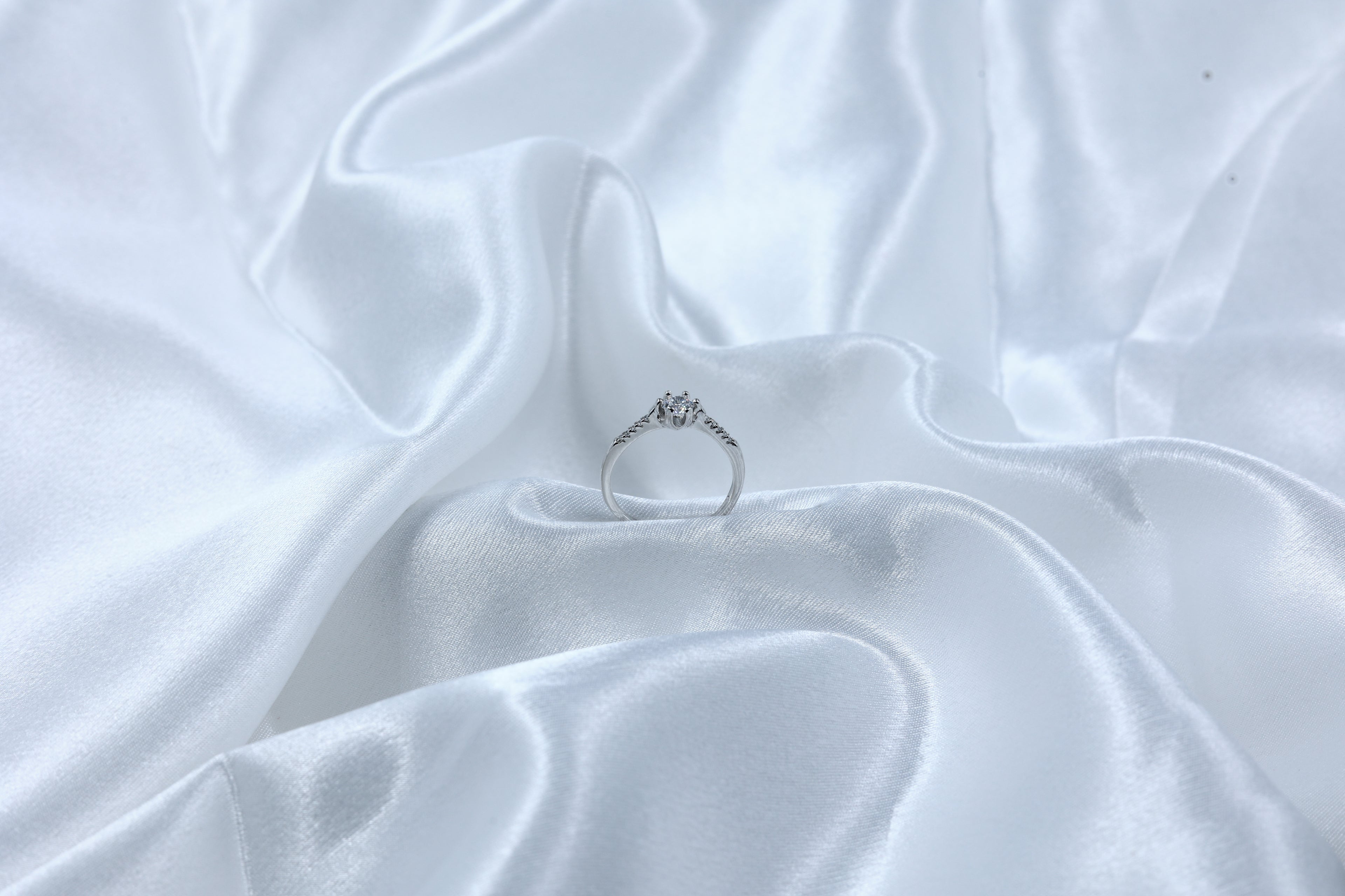 925 Silver Adjustable Solitaire Crystal Ring