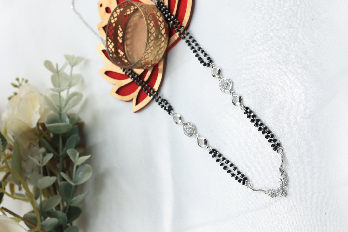 Designer Silver Mangalsutra for Women | 925 Hallmarked Silver Black Beads Chain