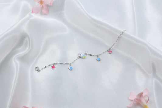 Cute Cupcake Kids Bracelet | 925 Hallmarked Silver Adjustable Chain