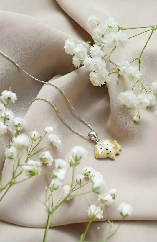 Cute Puppy Kids Pendant | 925 Hallmarked Silver Necklace
