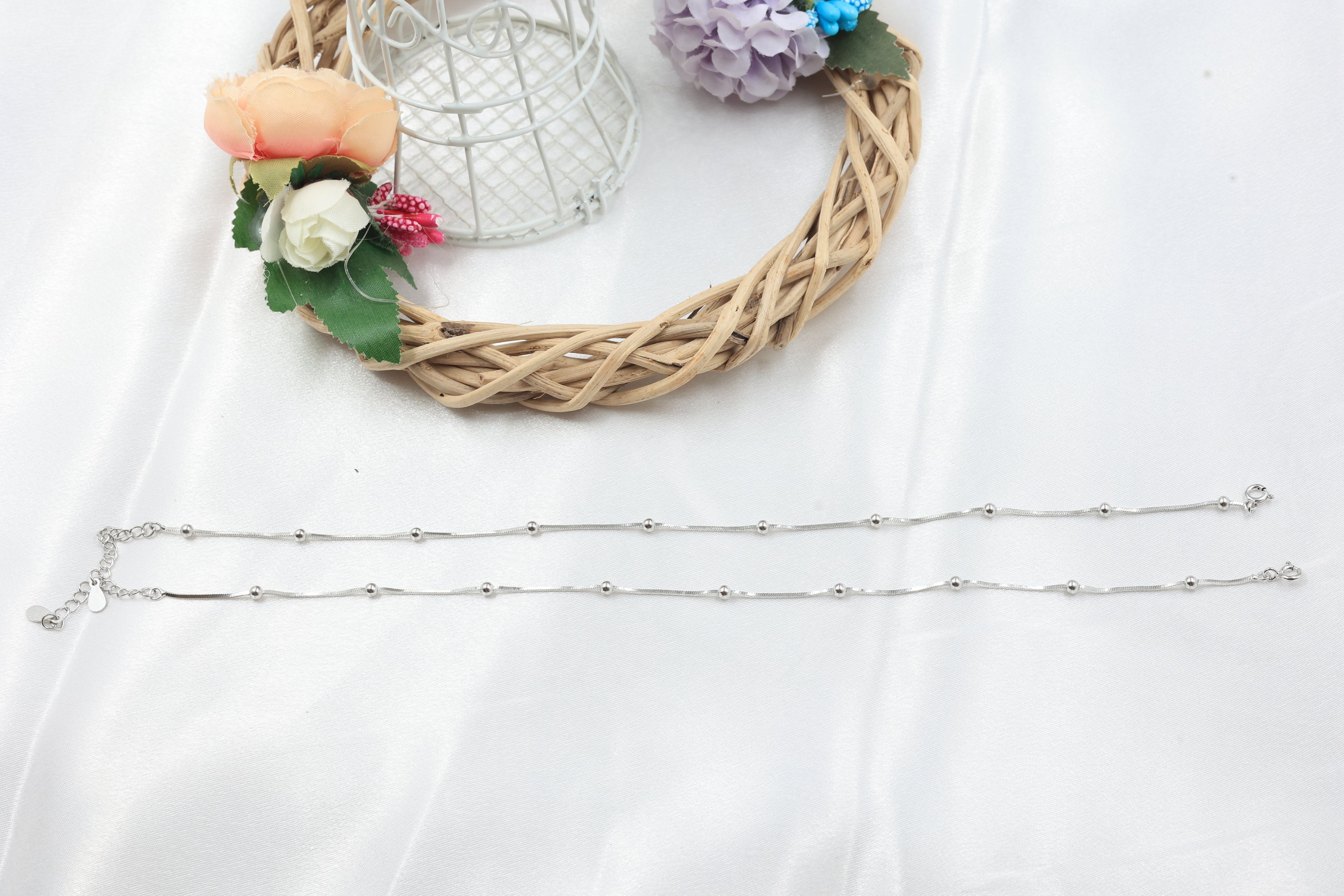 Silver Beads Payal | 925 Hallmarked Sterling Silver Anklet