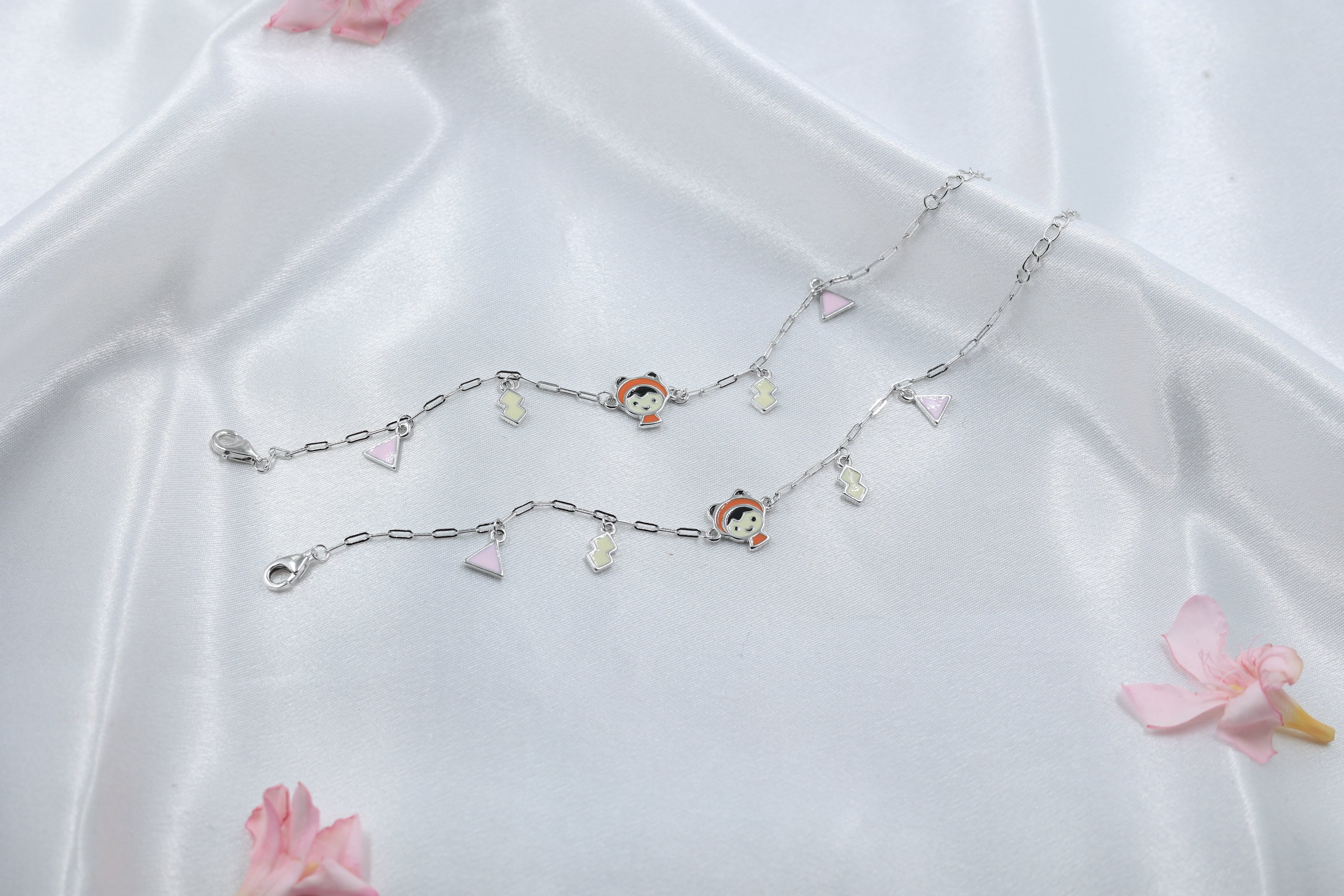 Kids Cute Charm Silver Anklet| 925 Hallmarked Sterling Silver