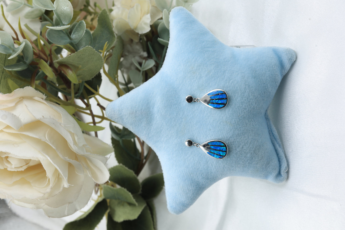 Ocean Glow Teardrop Silver Earrings | 925 Hallmarked Sterling Silver