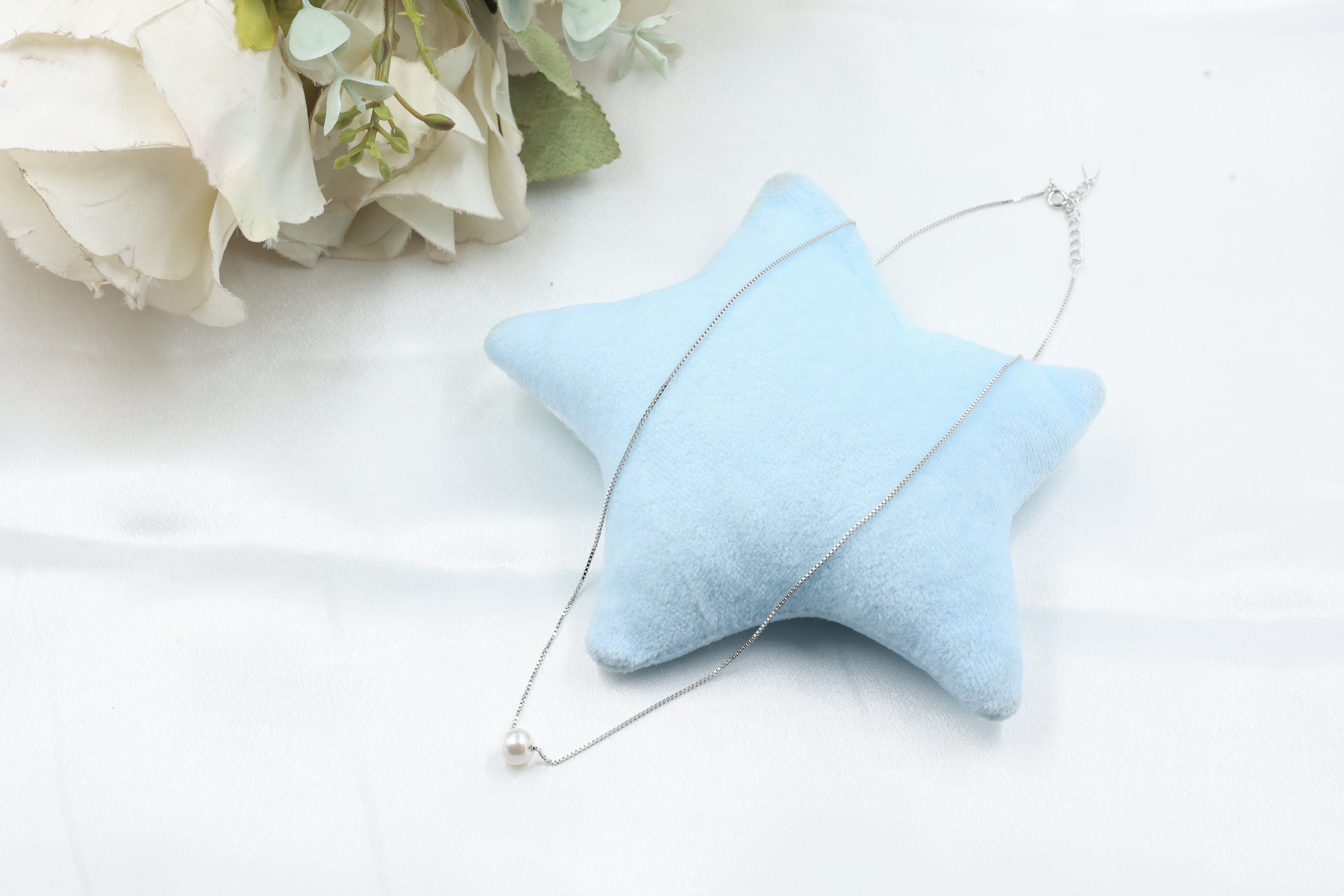 925 Silver Pearl Pendant Chain | Hallmarked Sterling Silver Minimal Necklace