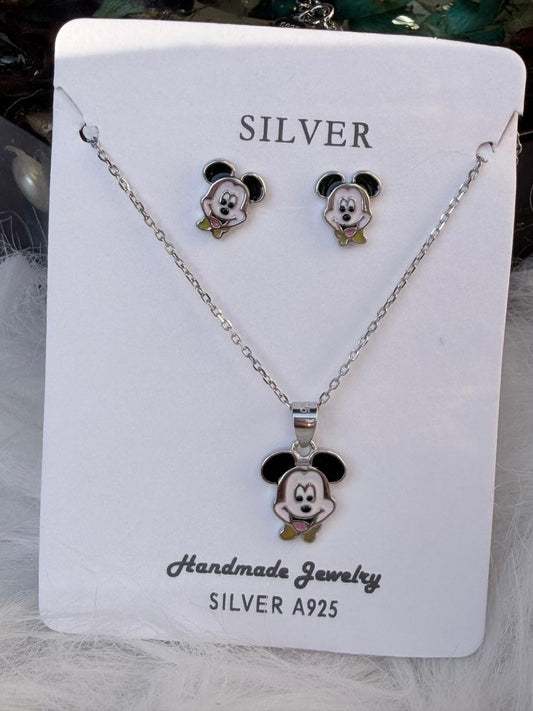 Kids Cute Cartoon Pendant Set 925 Sterling Silver | Silver Jwells 925
